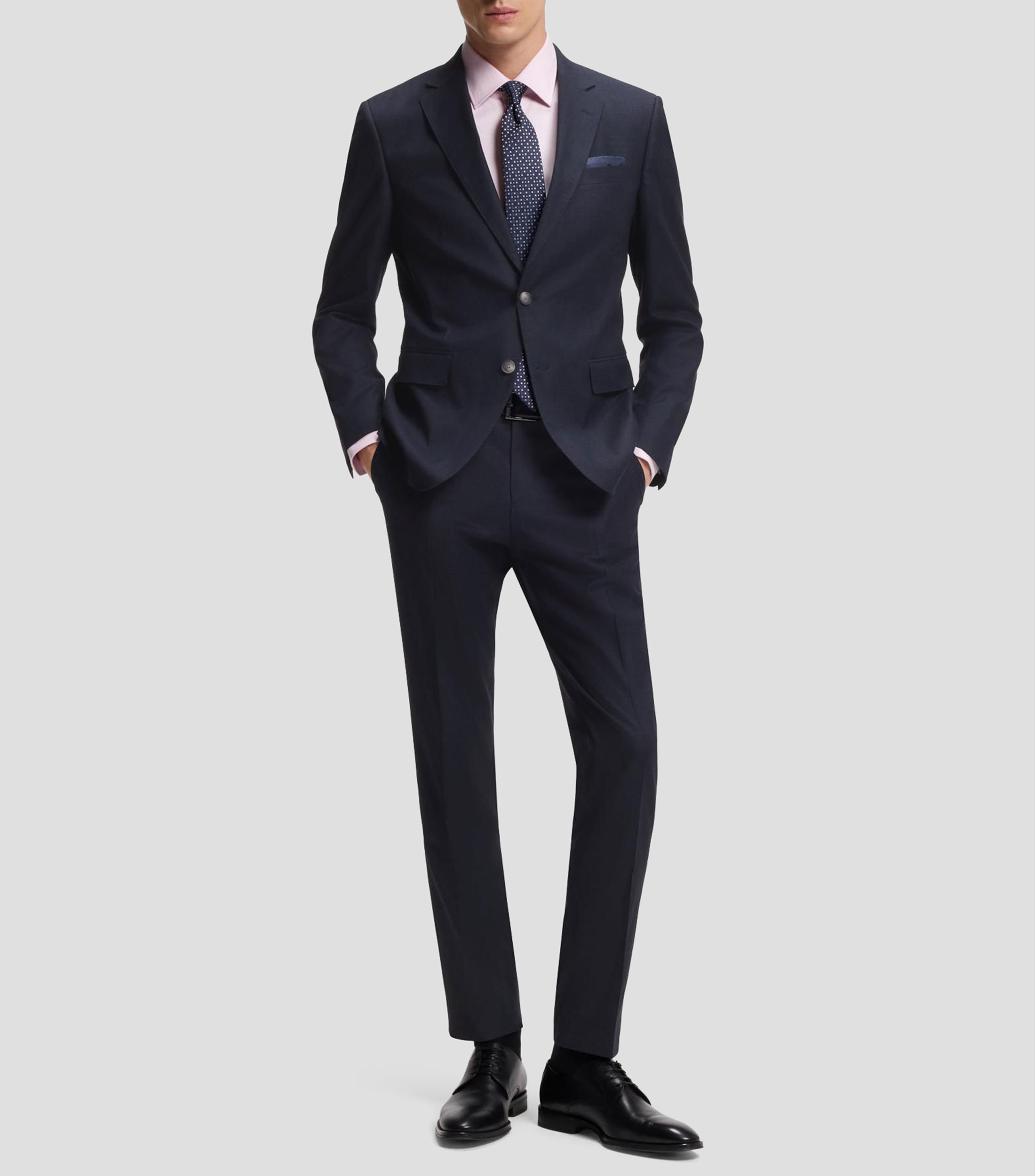 Traje slim fit de dos piezas en tejido elástico Hombre